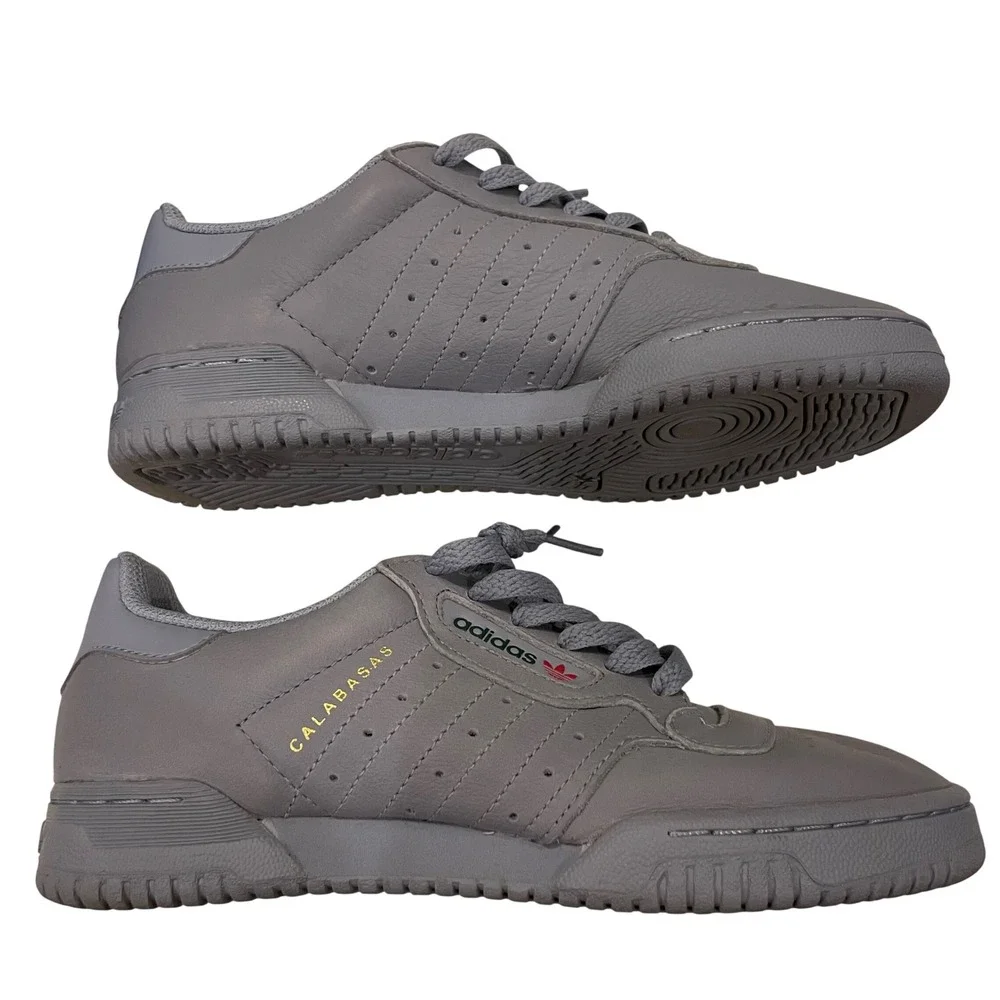 Adidas Yeezy Powerphase Sneakers Kids 4.5 Grey Leather Calabasas CG6422